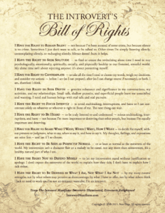 Poster — The Introvert's Bill of Rights